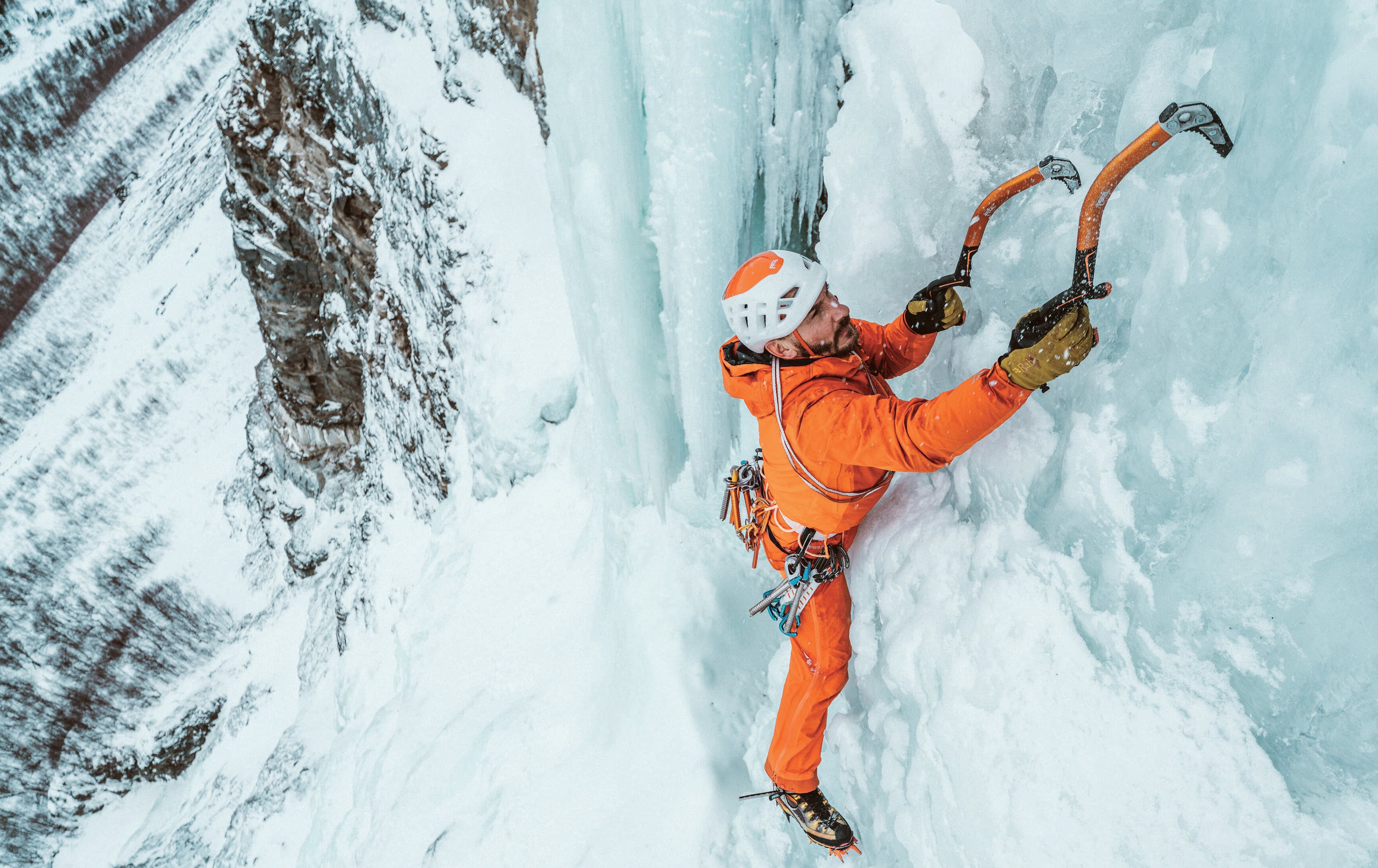 rock climbing mountain climbing ice axe