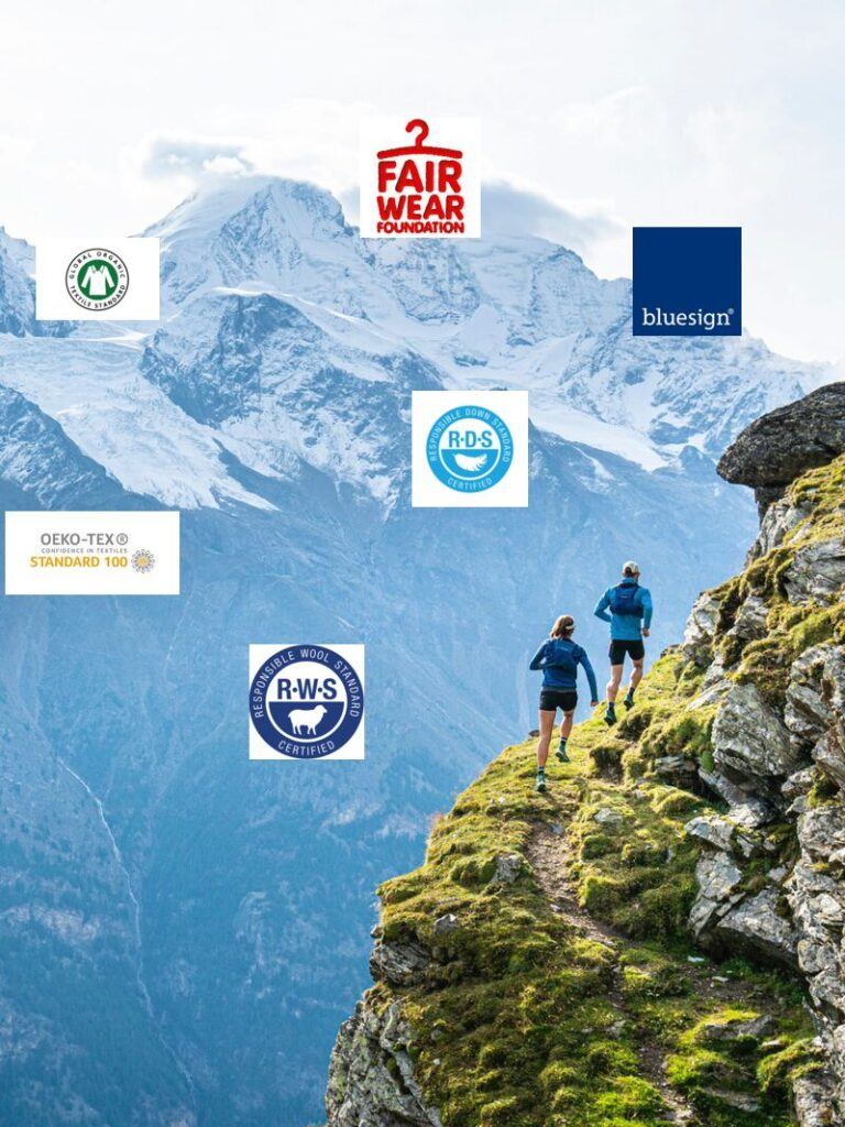 traileurs dans la montagne et labels écologiques