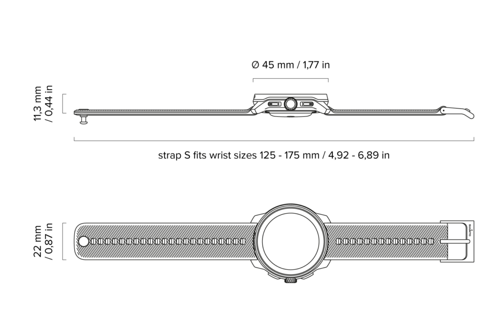 suuntoraces_2d_drawing2x dessin dimensions suunto race small