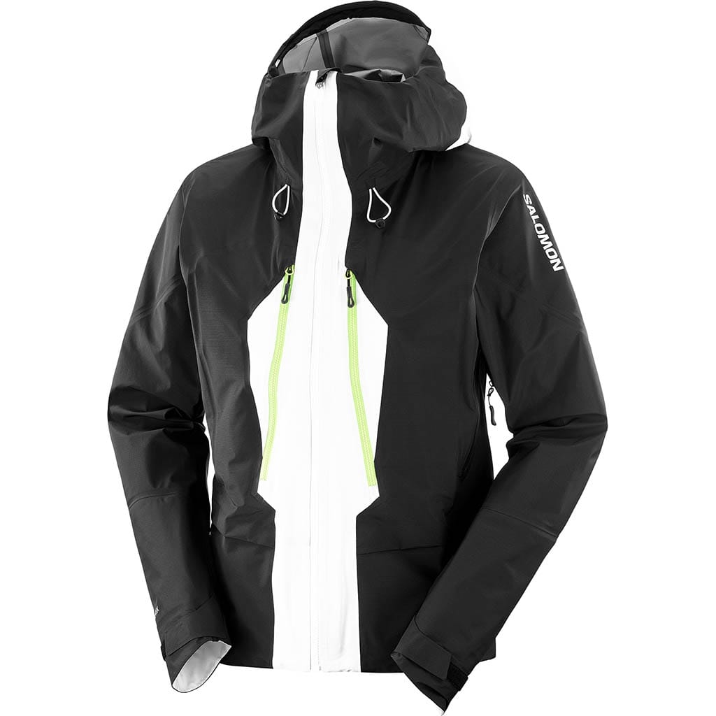Salomon Mountain Gore-Tex 3L Jacket Deep Black.White.Green Gecko