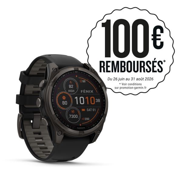 Garmin Fenix 8 Sapphire Solar Titane 47mm Carbon Gray Gris