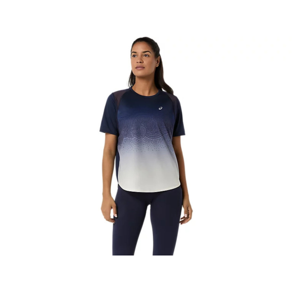 Asics Road Fade Ss Top Femme Bleu