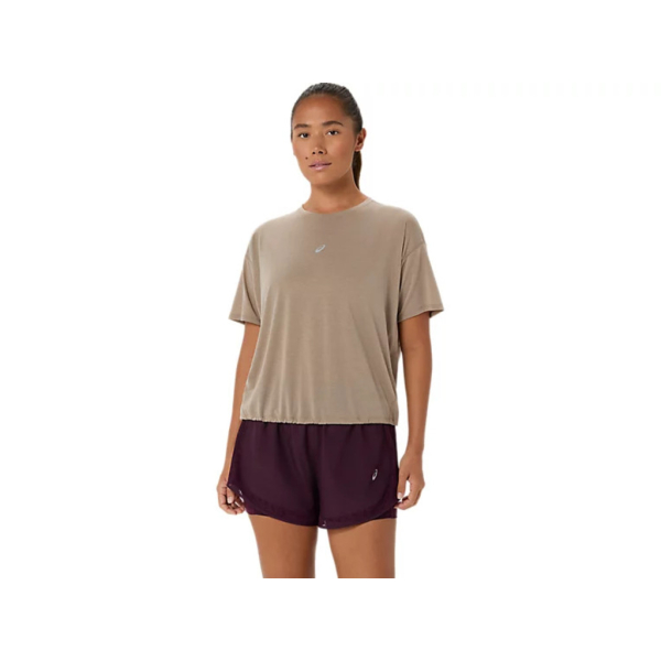 Asics Nagino Run Ss Top Femme Beige