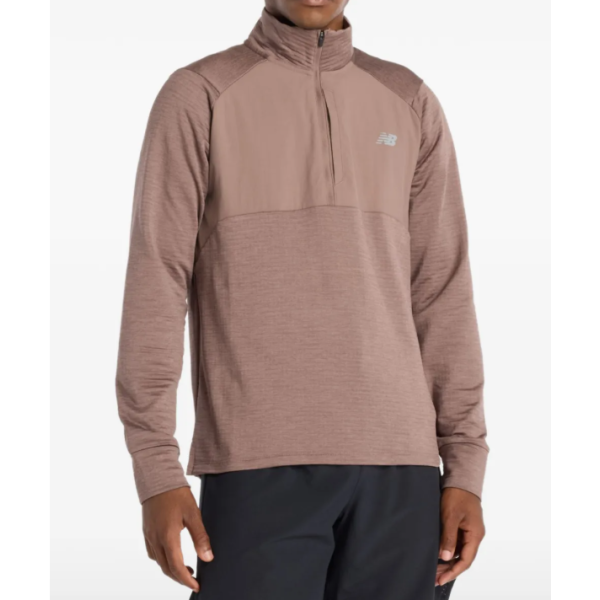 New Balance Athletics Heat Grid 1/2 Zip Uomo Marrone