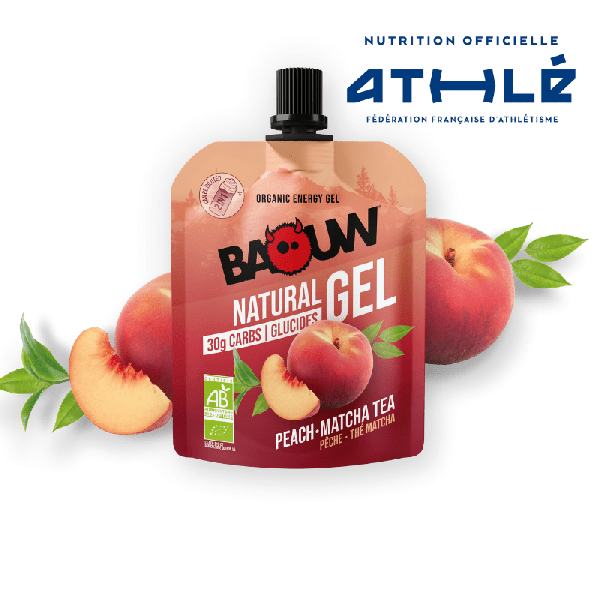 Baouw Gel Energétique Pêche-Thé Matcha Red