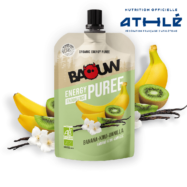 Baouw Purée Bio 90g - Banane-Kiwi-Vanille Jaune