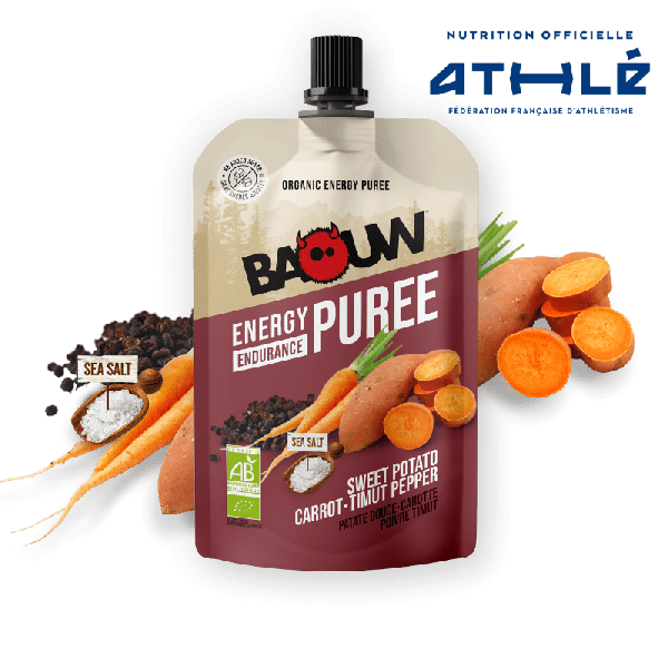 Baouw Purée Bio 90g - Patate Douce-Carotte-Poivre Timut Orange