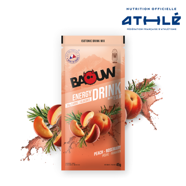 Baouw Boisson Isotonique Sachet Pêche-Romarin Oranje