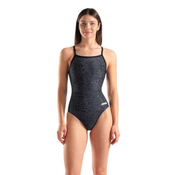 Arena Snakeskin Swimsuit Challengeback Femme Noir