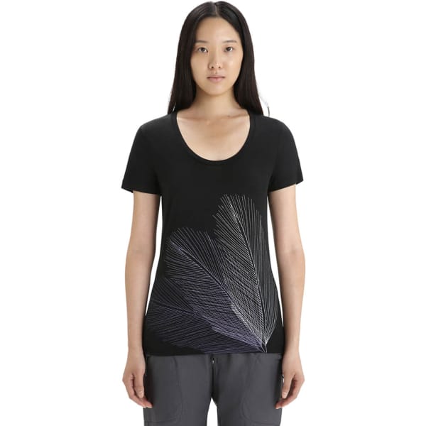 Icebreaker Tech Lite II Short Sleeve Scoop Shirt Plume Vrouwen Zwart