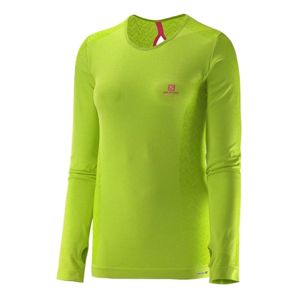 Salomon Elevate Seamless Long Sleeves Tee Femme Vert