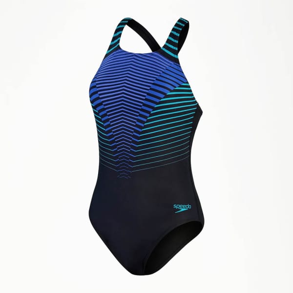 Speedo Womens Digital Printed Medalist Femme Noir