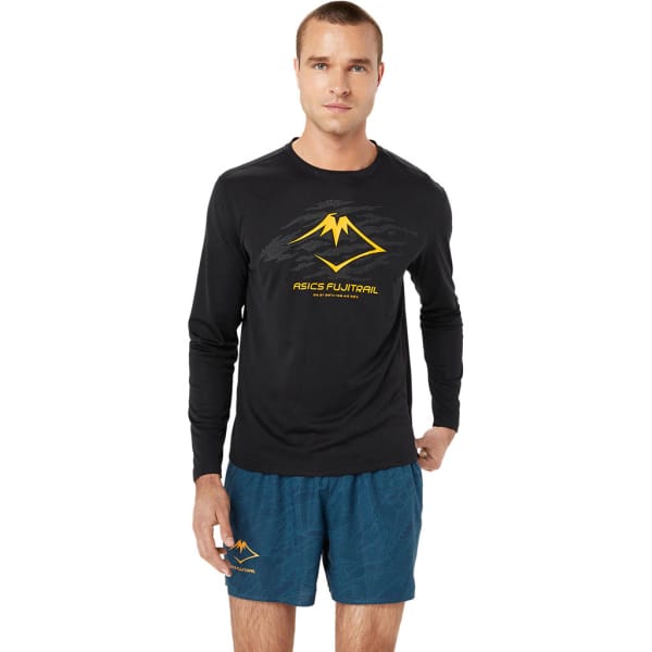 Asics Fujitrail Logo Long Sleeve Top Mann Schwarz