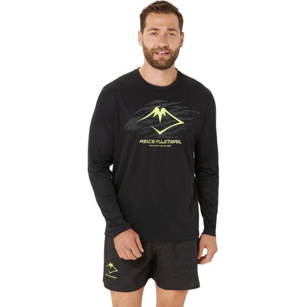Asics Fujitrail Logo Long Sleeve Top Man Zwart