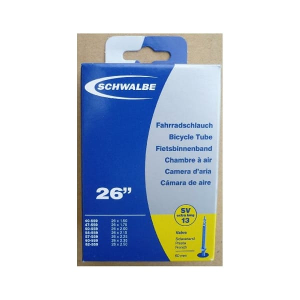 Schwalbe Chambre à Air 26”x1.50-2.50 (40-62) Presta 60mm Blauw