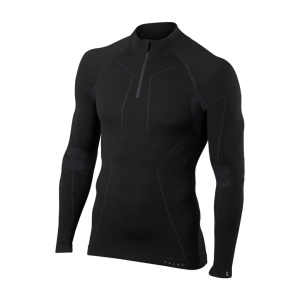 Falke Wool-Tech Zip Shirt Hombre Negro