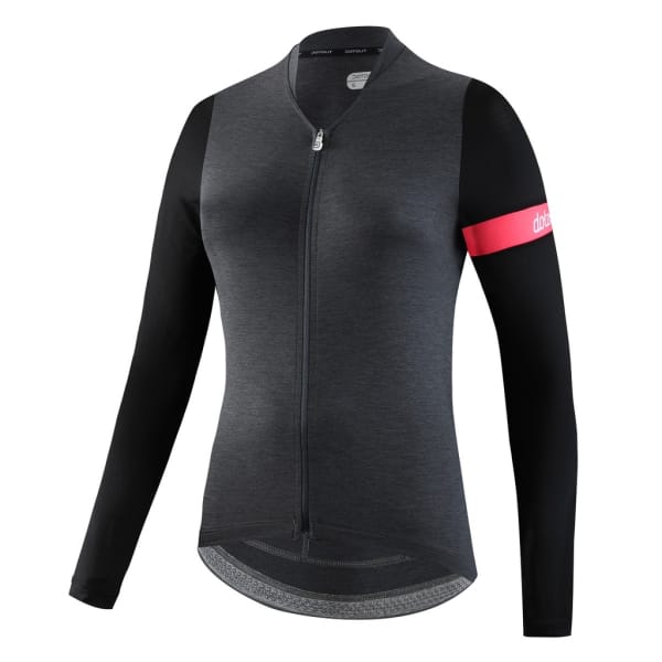 Dotout Block Long Sleeve W Jersey melange dark grey Vrouwen Grijs
