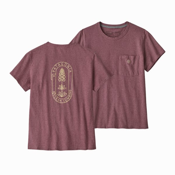 Patagonia Clean Climb Bloom Pocket Responsibili-Tee Mujer Color de malva