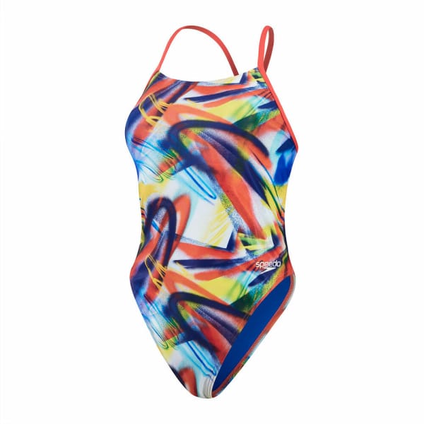 Speedo Womens Allover Digital Lattice Tie-Back Femme 