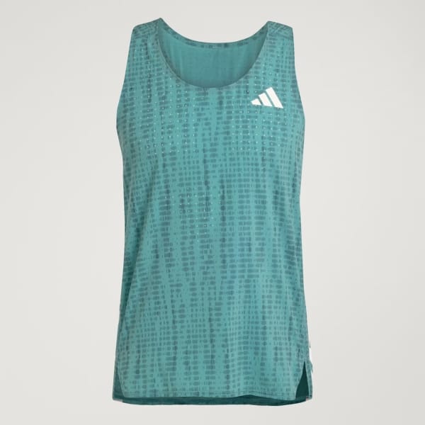 Adidas Débardeur de running Adizero Hombre Verde