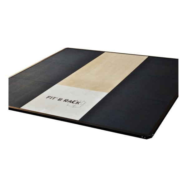 Fit&rack PLATEAU D'HALTÉROPHILIE - EP 25 MM (3 X 3 M) Noir