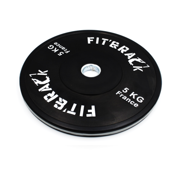 Fit&rack DISQUE OLYMPIQUE - ENTRAINEMENT 2.0 (5 KG - NOIR LISERET & IMPRESSION Noir