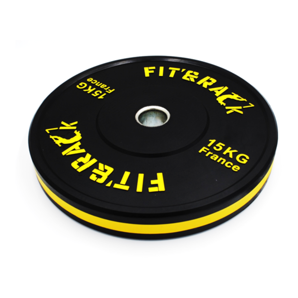 Fit&rack DISQUE OLYMPIQUE - ENTRAINEMENT 2.0 (15 KG - NOIR LISERET & IMPRESSION Noir