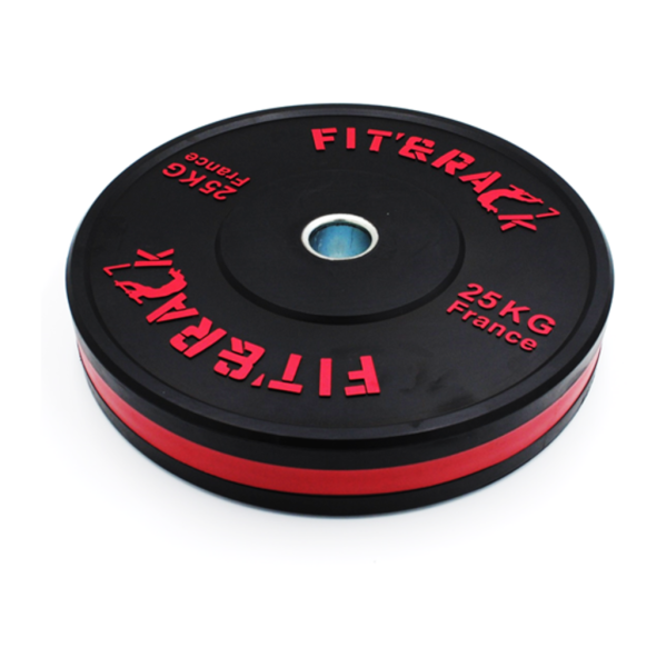 Fit&rack DISQUE OLYMPIQUE - ENTRAINEMENT 2.0 (25 KG - NOIR LISERET & IMPRESSION Noir