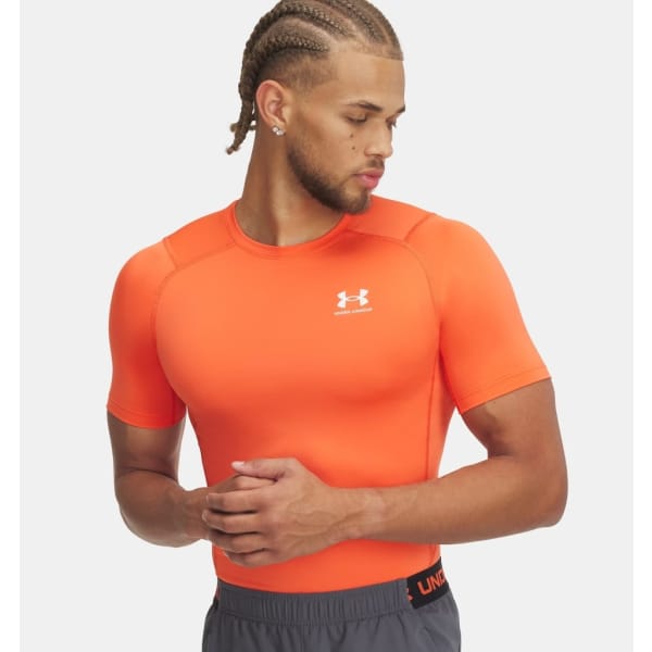 Under Armour HG Armour Comp SS Man Oranje