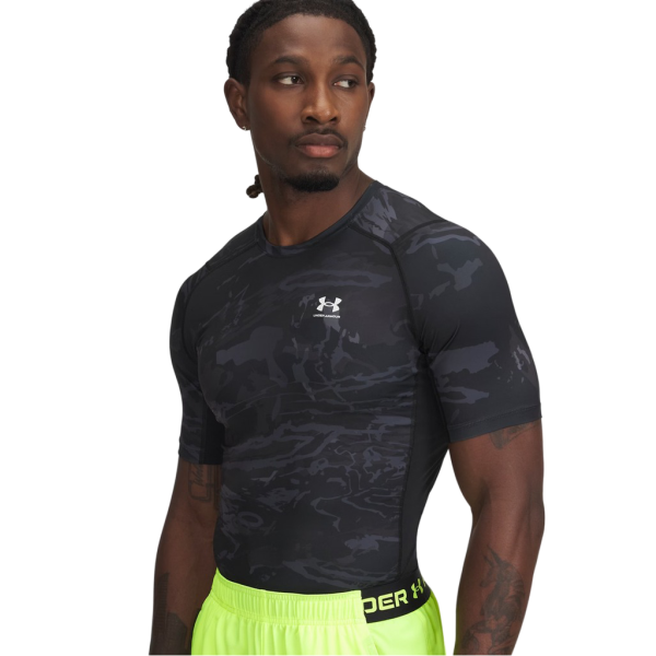 Under Armour HG Armour Printed SS Hombre Negro