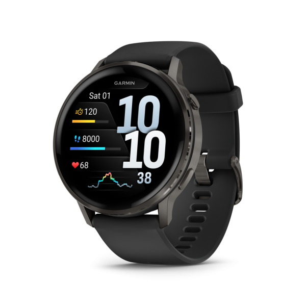 Garmin Venu 4 - 45mm Noir/Gray bracelet noir Noir