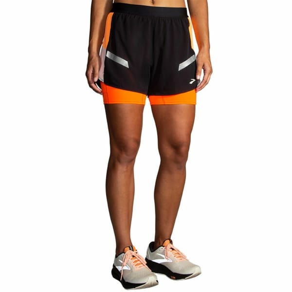 Brooks running Run Visible 4” 2In1 Short 2.0 Mujer Negro