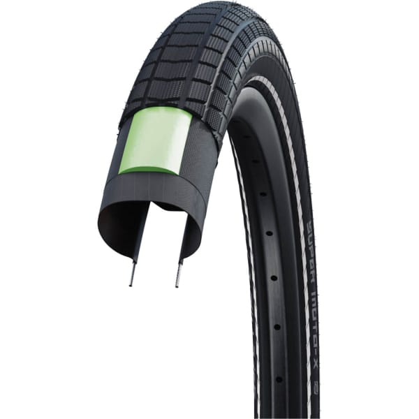 Schwalbe PNEU SUPER MOTO X 20x2.40 HS439 DUAL SNAKESKIN RIGIDE RÉFLÉCH. 62-406 Zwart