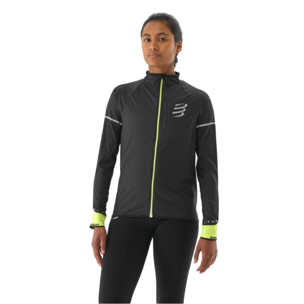 Compressport Hurricane Windproof Jacket Flash Frauen Schwarz