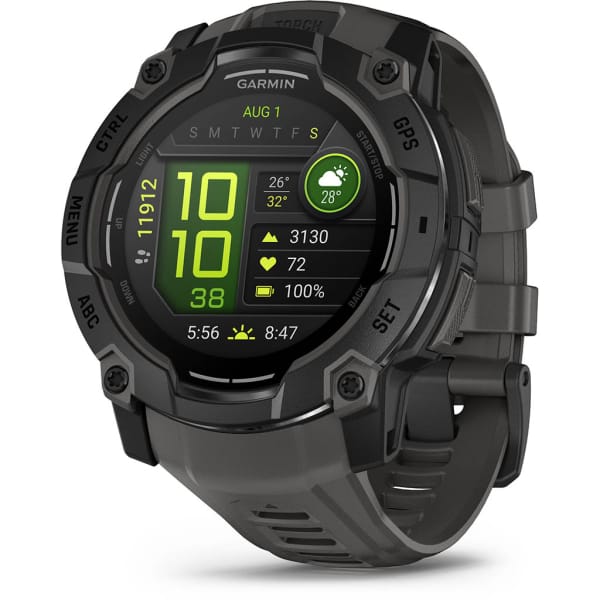 Garmin Instinct 3 AMOLED – 50 mm Noire (Bracelet gris charbon) Noir