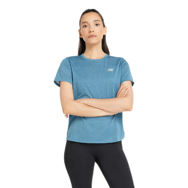 New Balance Athletics T-Shirt Vrouwen Blauw